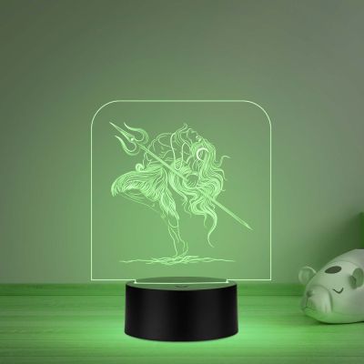 3D Illusion Shiv shambhu Night lamp for Home puja Room mandir Temple Home décor with multicolored